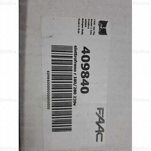 ELETTROFRENO FAAC 409840 R180 SERRANDA SBLOCCO MANUALE Freno FAAC
